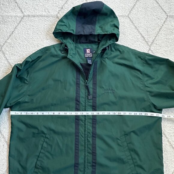 Chaps Ralph Lauren Vintage 90s Hunter Green Hooded Windbreaker Rain Anorak Sz LG - Picture 4 of 9